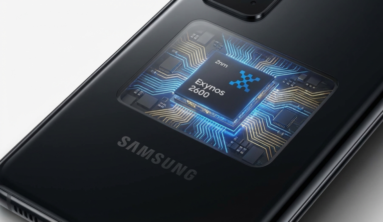 Samsung smartphone featuring the Exynos 2600 2nm processor with advanced chipset architecture and next-generation mobile performance