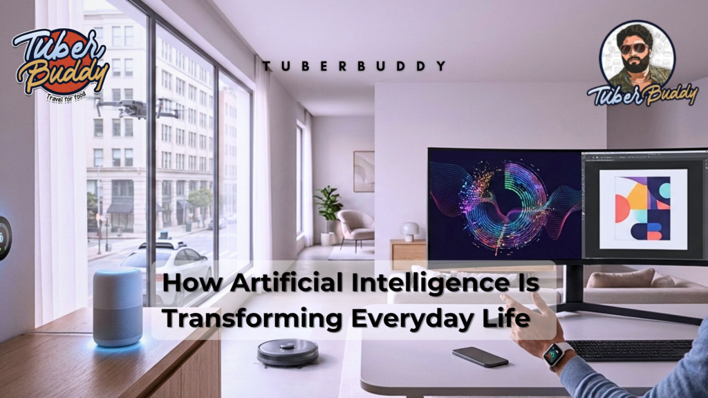 Artificial intelligence transforming everyday life through smart home devices, AI assistants, and intelligent digital systems