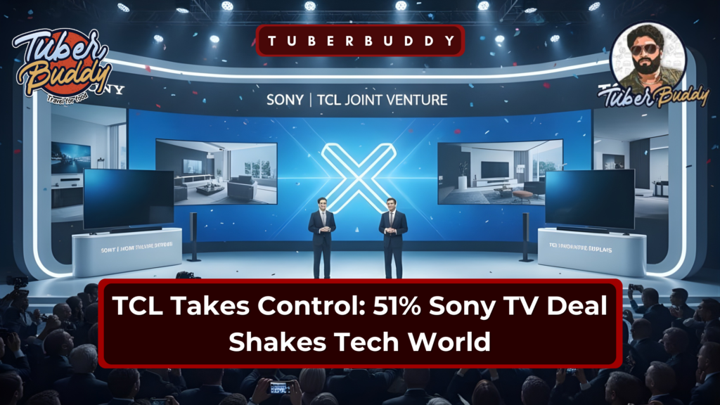 TCL and Sony joint venture announcement showcasing leadership presentation and strategic partnership in the global TV and display market