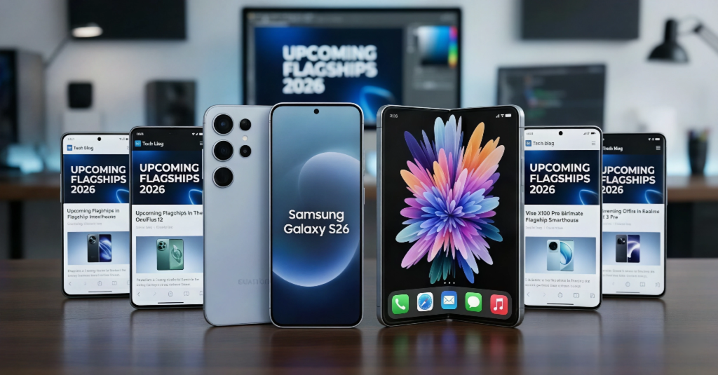 Upcoming phones launching in 2026 featuring flagship smartphones, foldable displays, and next-generation mobile technology